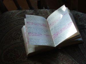 Claire's handwriting